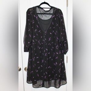 Torrid Black Dress with Purple Accents